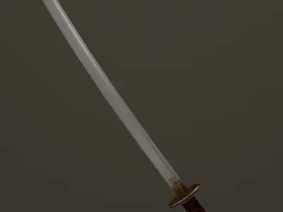 Japanese Katana Low-poly 3D model purchase