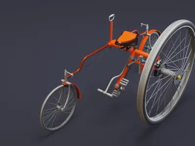 4- Tricycles- High detail 3d models Low-poly 3D model
