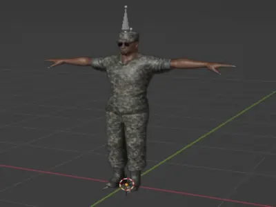 soldier in camouflage Low-poly 3D model