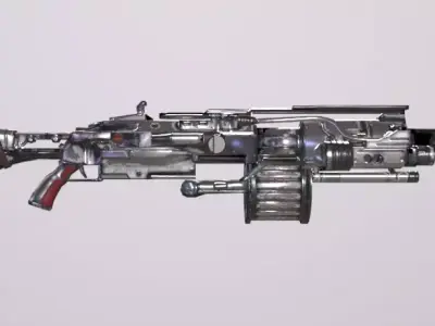 Machinegun Low-poly 3D model