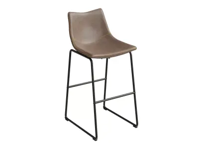Vintage Pu Leather Barstool 3D model