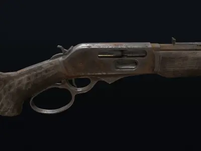 Winchester sniper rifle Low-poly 3D model