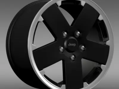 Jeep Wrangler black rim 3D model