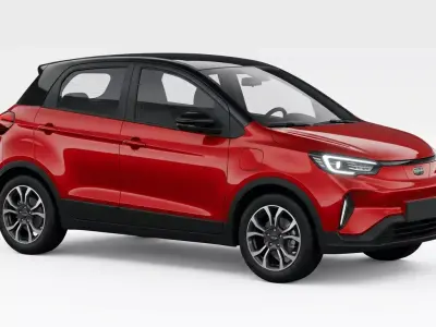 Two Tone Red Compact Hatchback Low-poly 3D model