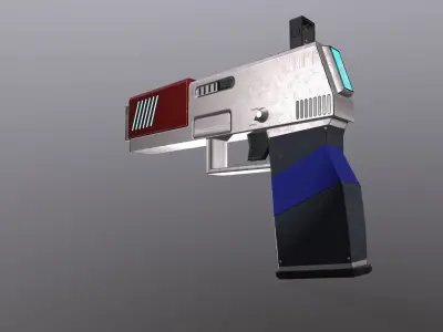 Sci-fi Gun Low-poly 3D model 26