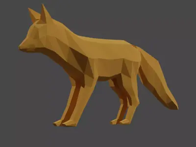 Low poly fox wolf Free 3D model