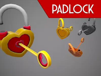 PADLOCK 1 CARTOON STYLIZED Low-poly 3D model