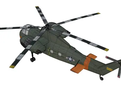 Sikorsky CH37 Mojave Low-poly 3D model