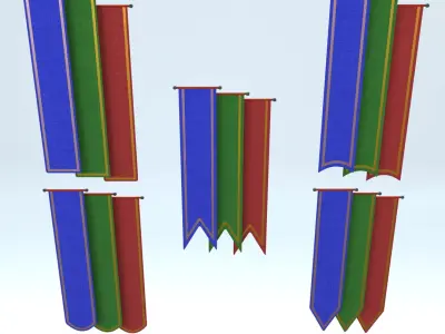 Wall Mounted Banners 3D model