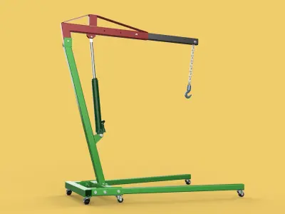 2TON PORTABLE HYDRAULIC ENGINE CRANE HOIST HEAVY LIFTING FOLDING 3D model