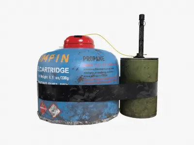 Crafted Gas Bomb Low-poly 3D model