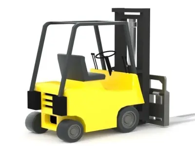 Forklift truck Low-poly 3D model get