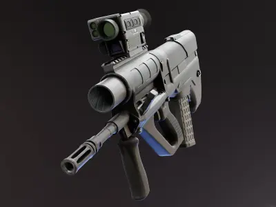 AICW VX3 Prototype Rifle Low-poly 3D model