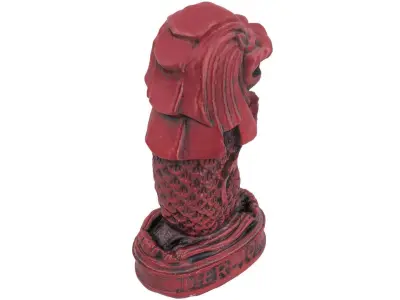Merlion Figurine - High and Low Poly versions Low-poly 3D model