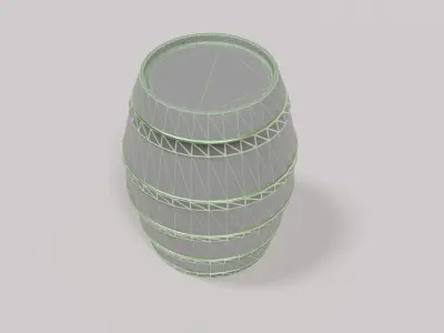 Wooden Barrel Free low-poly 3D model buy