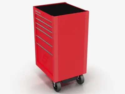 Tool Storage End Red Low-poly 3D model