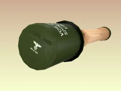 German grenade - Stielhandgranate 24 Low-poly 3D model
