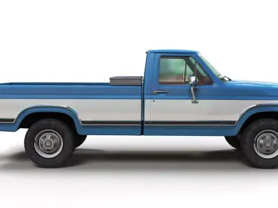 Standart pickup truck Low-poly 3D model