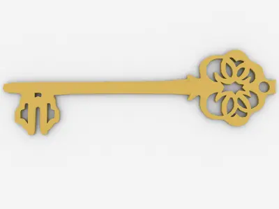 Gold key 3D model purchase