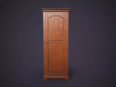 Vintage Wooden Wardrobe Low-poly 3D model buy
