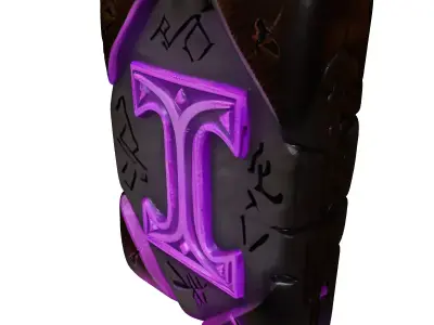 Fantasy Glowing Rune Stone 3D model