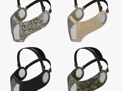 Tactical Ear Protection Mask Low-poly 3D model