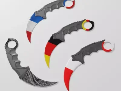 Karambit National skin pack 1  Low-poly 3D model