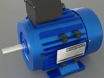 Electric motor Low-poly 3D model purchase