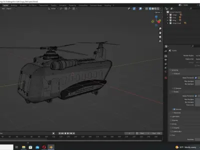Cargo Helicopter Scratched 3D model