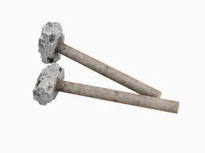 Dirty Sledgehammer Set Low-poly 3D model