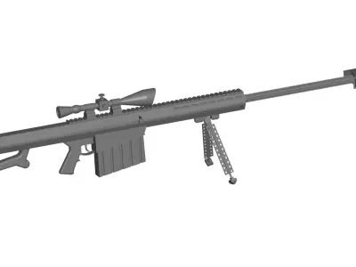 Barrett sniper rifle 3D model purchase