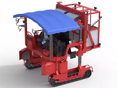 Ochiai OHC-W Tea Harvesting Machine Low-poly 3D model