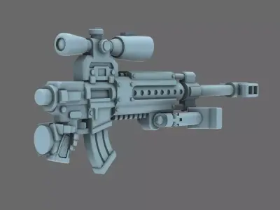 Space Knights AR Style Sniper Rifle LEFT 3D print model