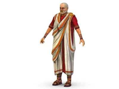 Greek Thinker Old Man Aristotle Teacher Low-poly 3D model