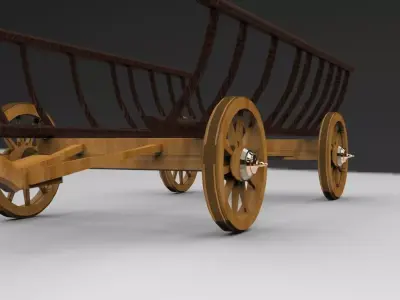 ox cart bullock cart 3D model