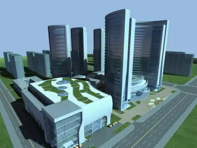 Architecture modern office building 3D model