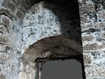 Abandoned House Ruined Part Scan - Church Gates 3D model