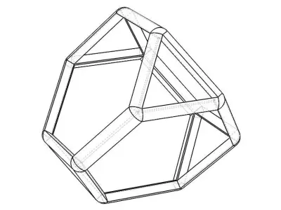 Wireframe Shape Truncated Tetrahedron 3D print model