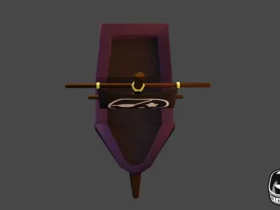 Stylized Pirate Ship Low Poly Low-poly 3D model