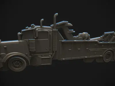 Tow Truck Bas Relief 3D print model