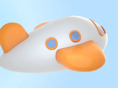 Cartoon low poly airplane Low-poly 3D model