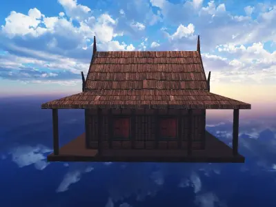 Thai traditional house 04 Low-poly 3D model