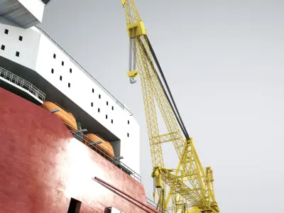 Pipelay Crane Vessel SK 3500 3D model