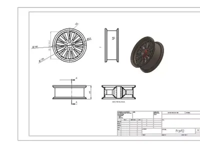 wheel pair of wheels Free 3D model