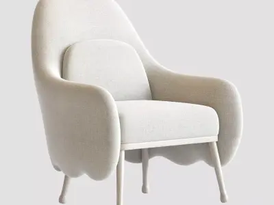 Corolla 272 White Armchair by Cristina Celestino 3D model