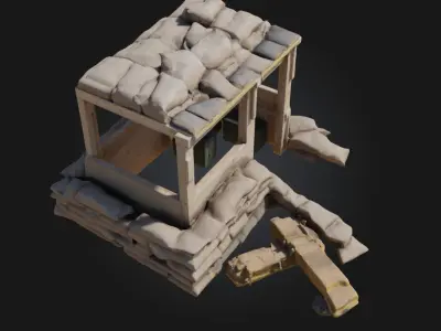 Outpost Defense Station Frontline Vigilance for Hostile 3D model
