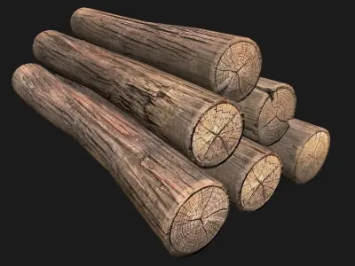 Firewood Logs Low-poly 3D model