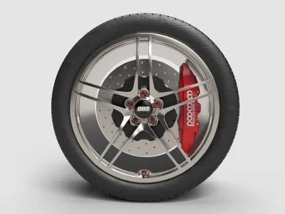 Rim with brake set and tire CG 3D model