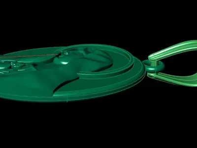 Dainty Antique Virgin Mary Oval Pendant 3D print model