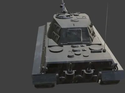 king tiger tank Low-poly 3D model
